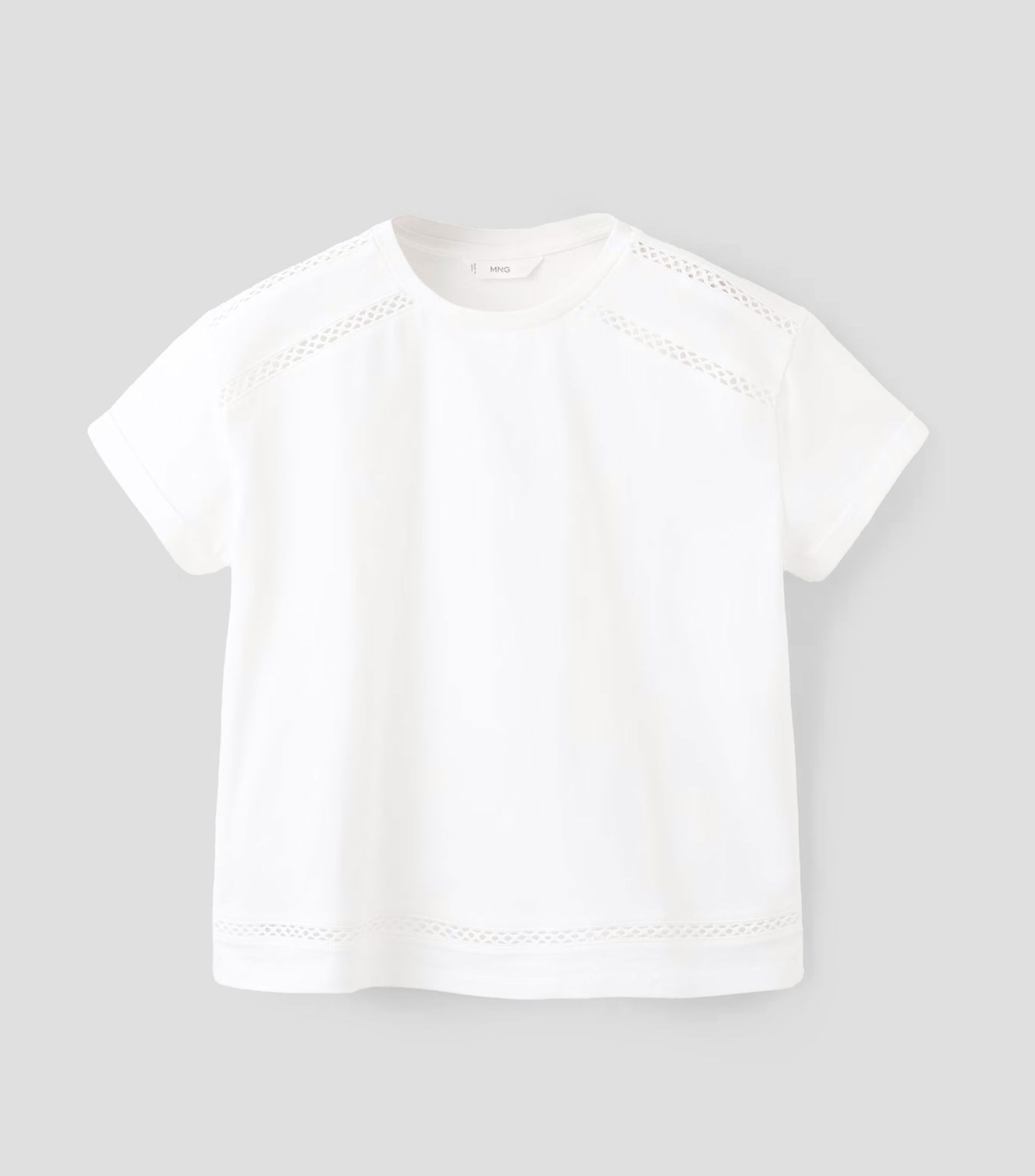 Playera cuello redondo manga corta con microdiseños Niña